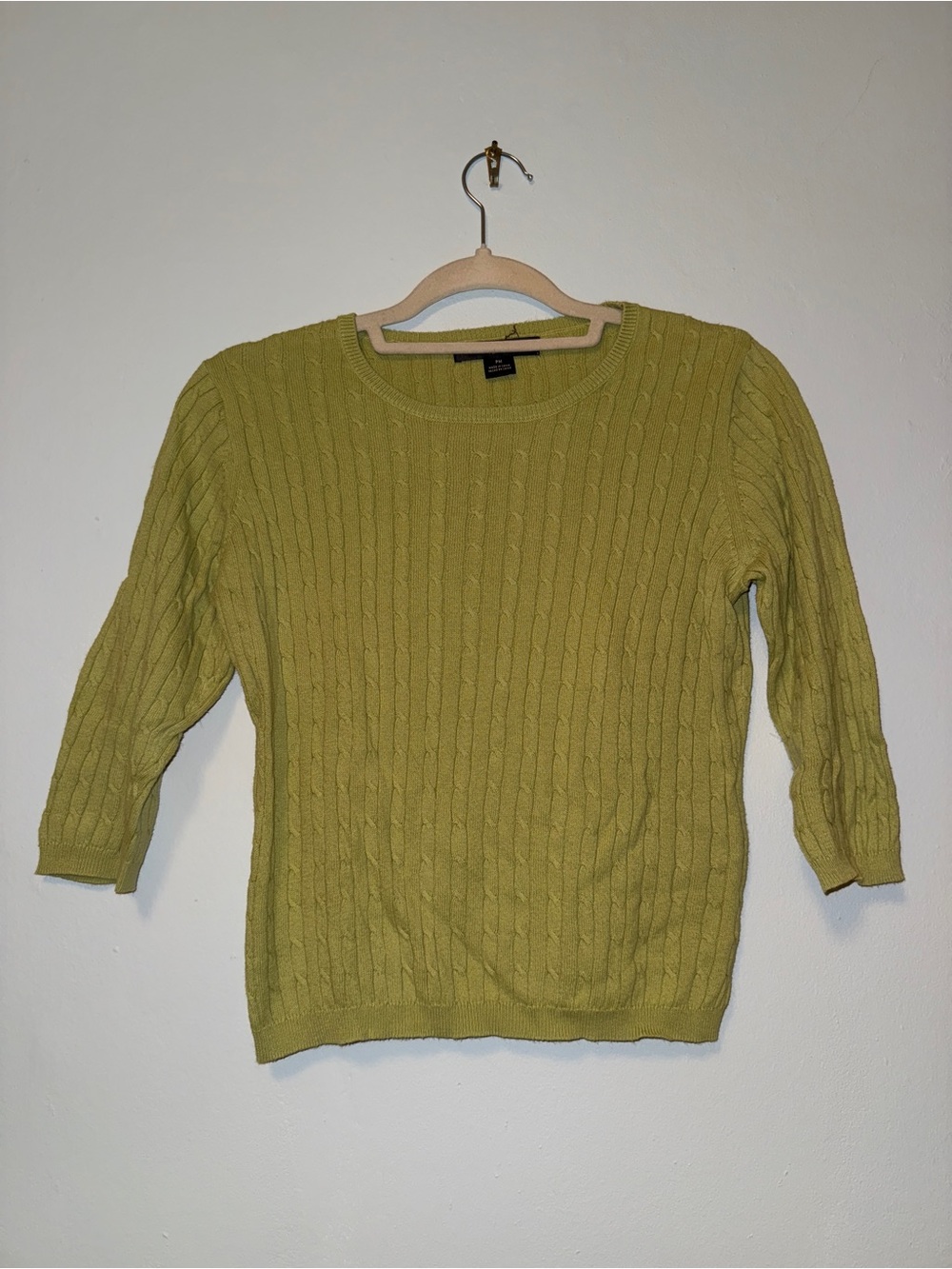 (VINTAGE) AUGUST SILK Petite Cable Knit Sweater